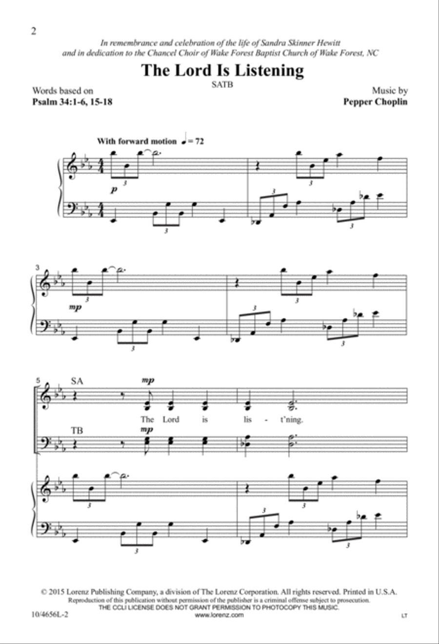 The Lord Is Listening The Lord Is Listening 4-Part scores gallery preview page 2