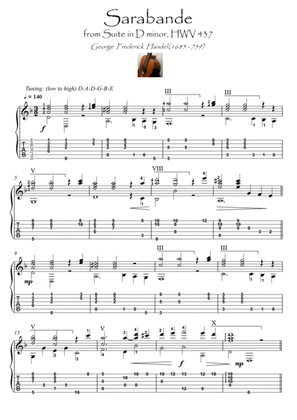 Sarabande by Handel guitar solo