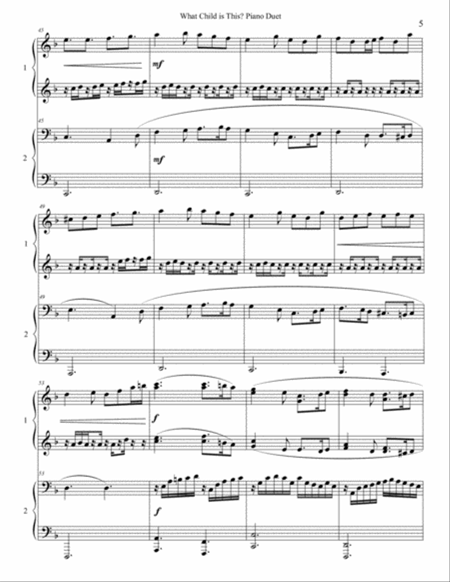 Advanced Christmas Duets for Piano Piano scores gallery preview page 5