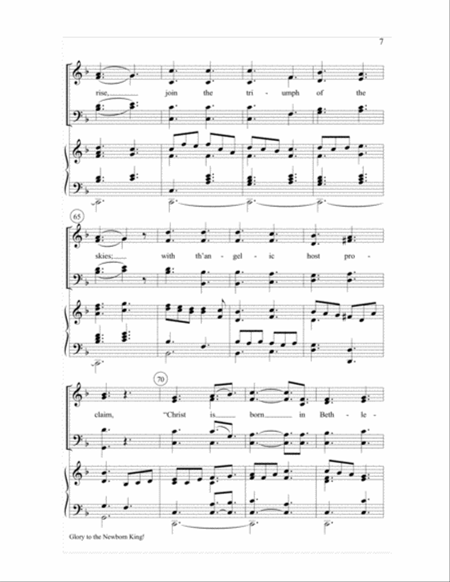 Glory to the Newborn King! 4-Part scores gallery preview page 7