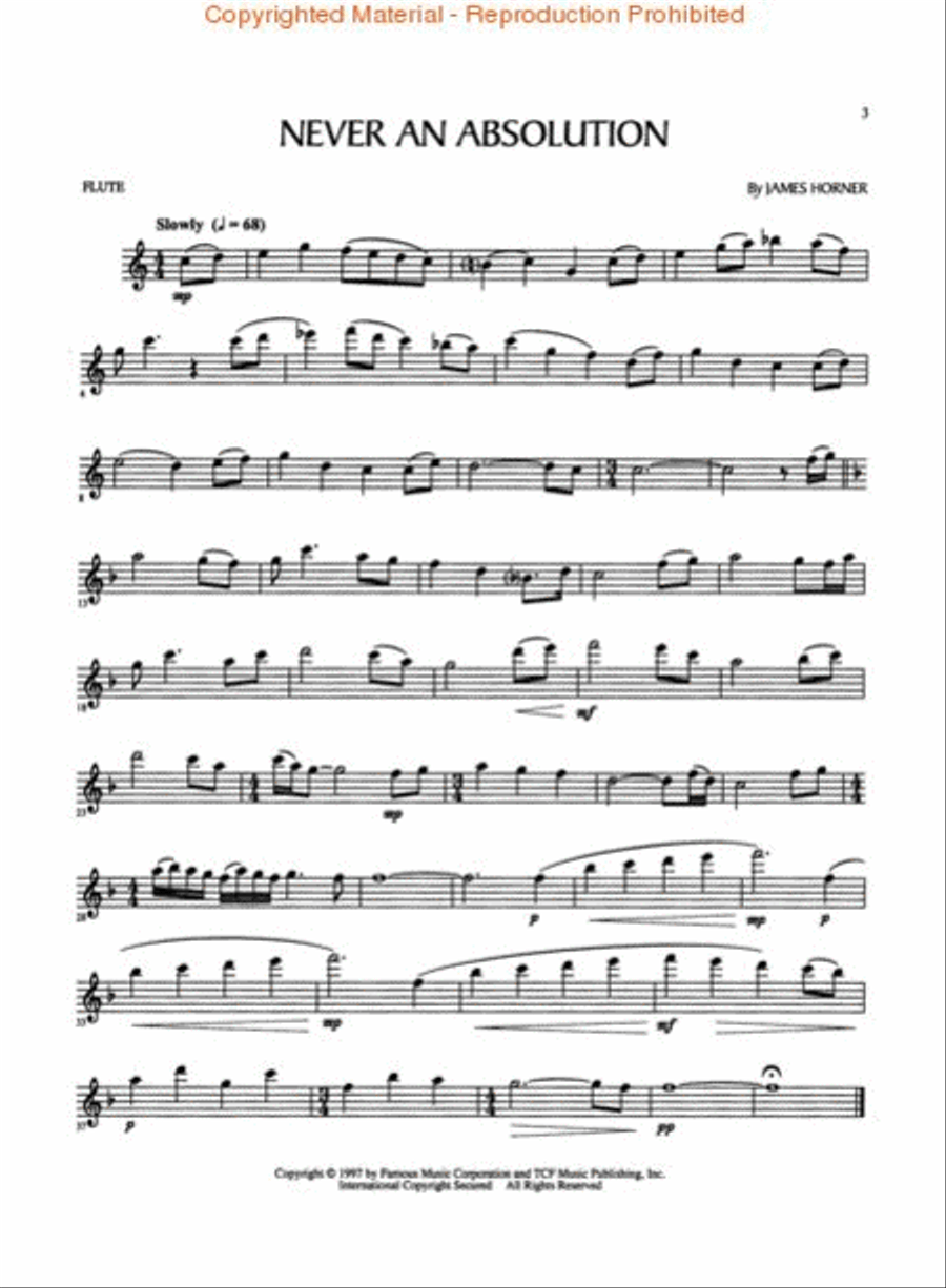 Music from Titanic Flute Solo scores gallery preview page 2