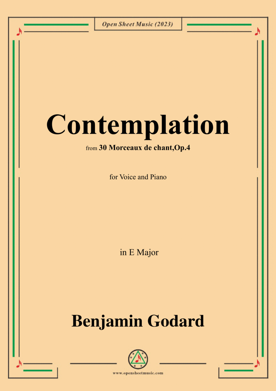 B. Godard-Contemplation,Op.4 No.28,in E Major Voice scores gallery preview page 1