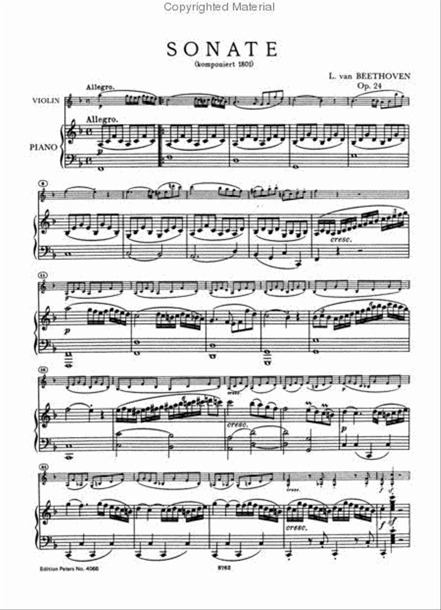 Violin Sonata No. 5 in F Op. 24 Spring Violin Solo scores gallery preview page 2