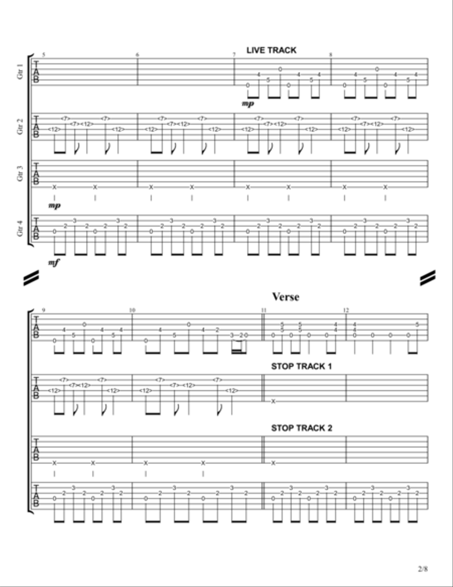 Goodbye Blue Sky Goodbye Blue Sky Guitar Tablature scores gallery preview page 2