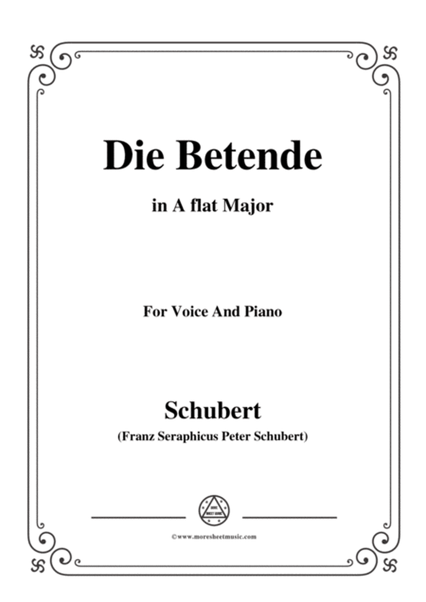 Schubert-Die Betende,in A flat Major,for Voice&Piano image number null