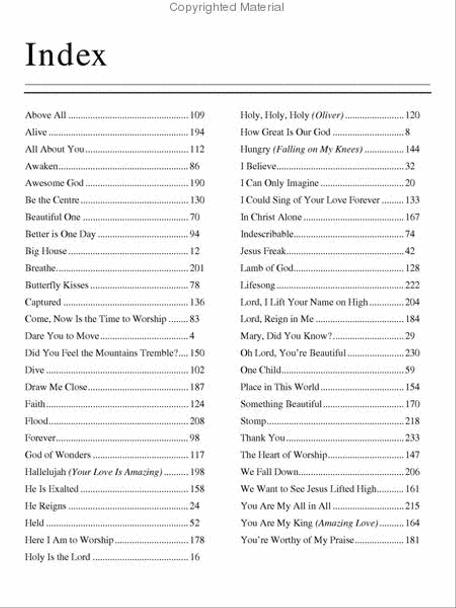 The Library of Contemporary Christian Music Piano, Vocal, Guitar scores gallery preview page 2