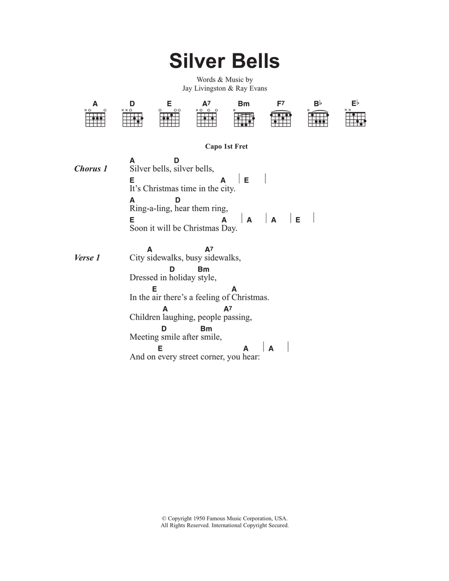 Silver Bells Acoustic Guitar scores gallery preview page 1