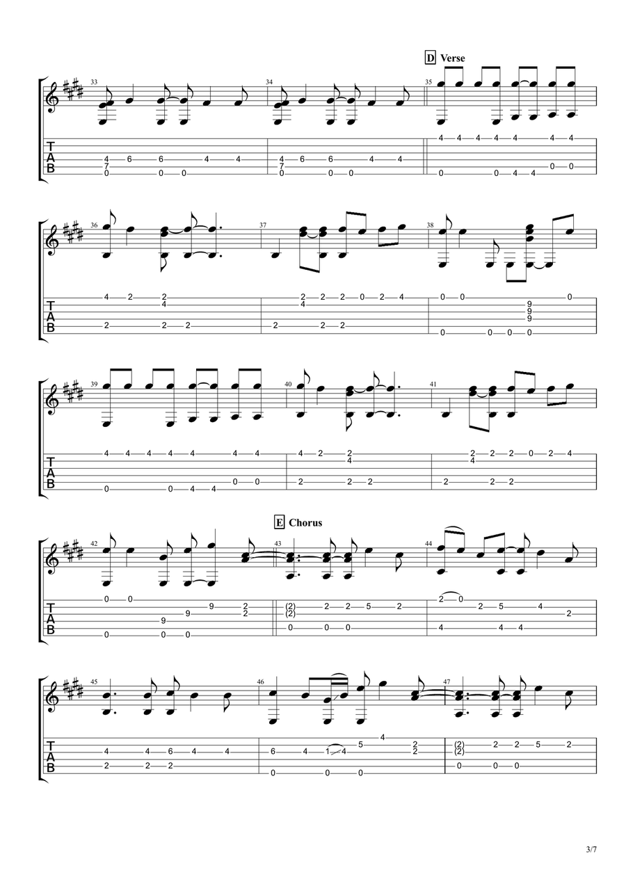 So Far Away Acoustic Guitar scores gallery preview page 3