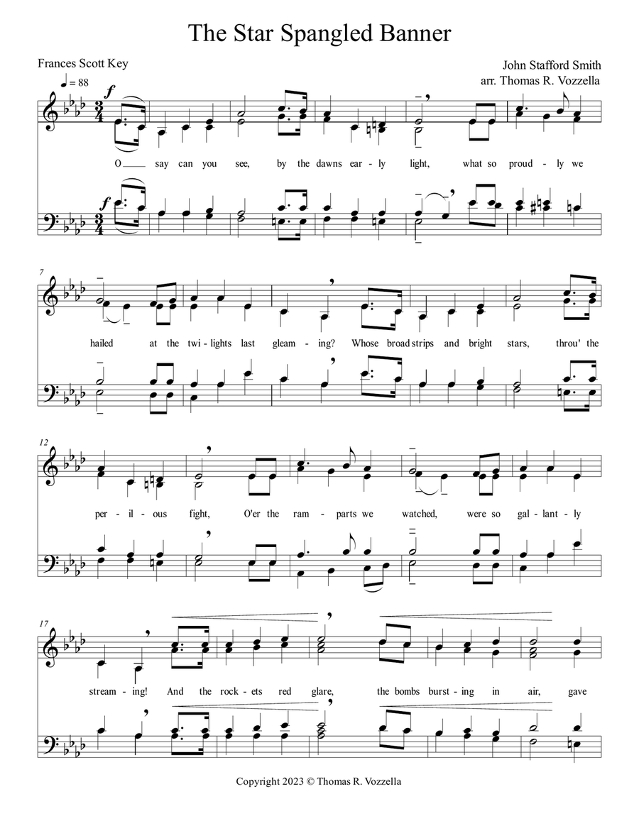 Star Spangled Banner (SATB) 4-Part scores gallery preview page 2