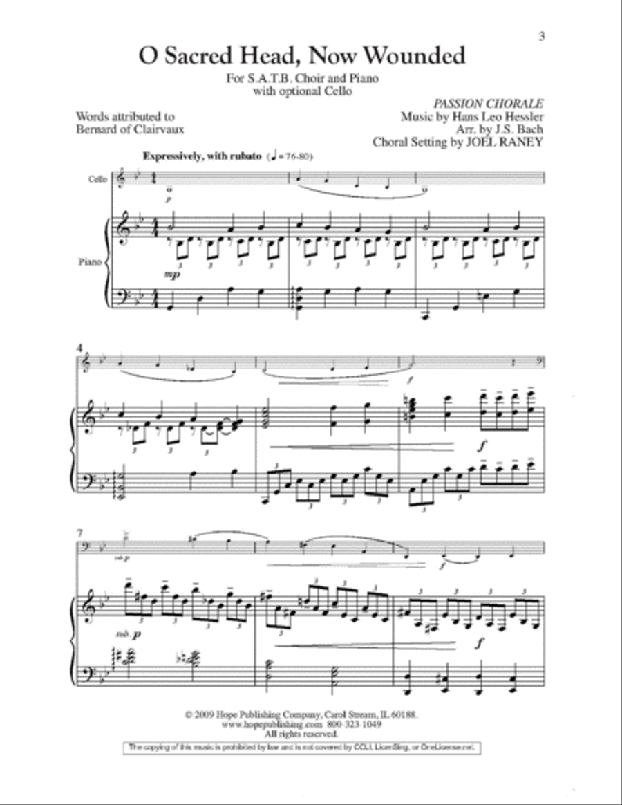 O Sacred Head, Now Wounded 4-Part scores gallery preview page 2