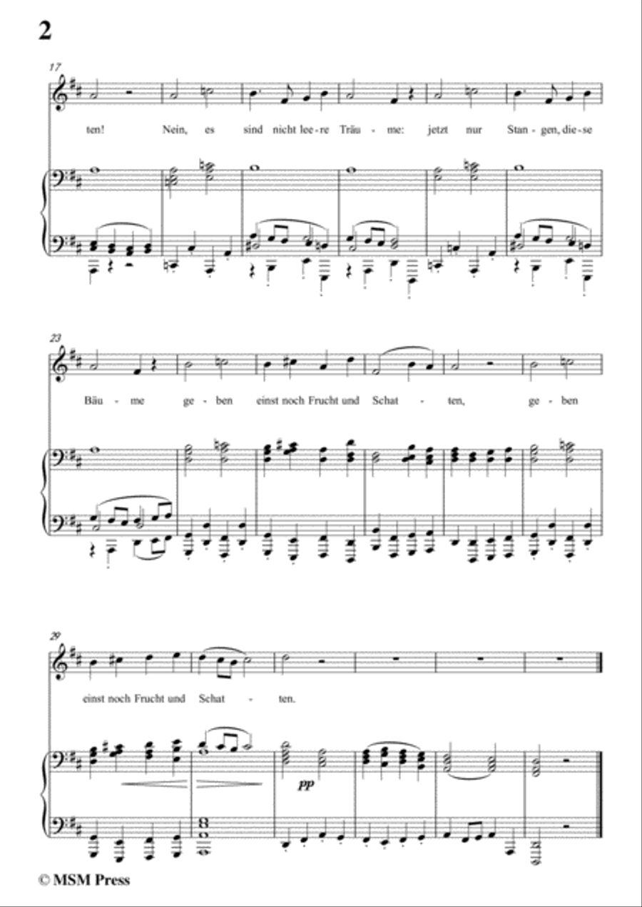 Schubert-Hoffnung,in D Major,for Voice&Piano Voice scores gallery preview page 4
