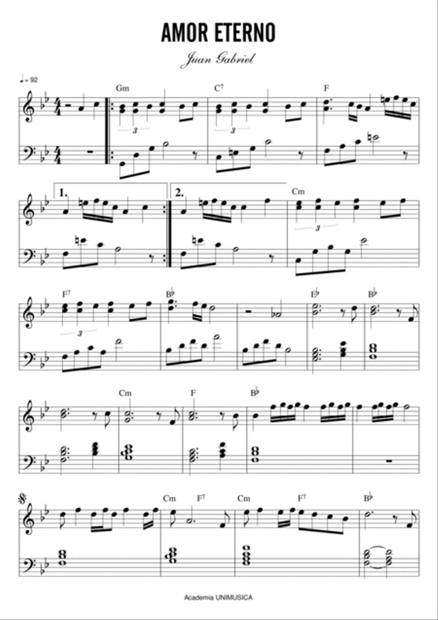 Amor Eterno (el Mas Triste Recuerdo) Voice scores gallery preview page 1