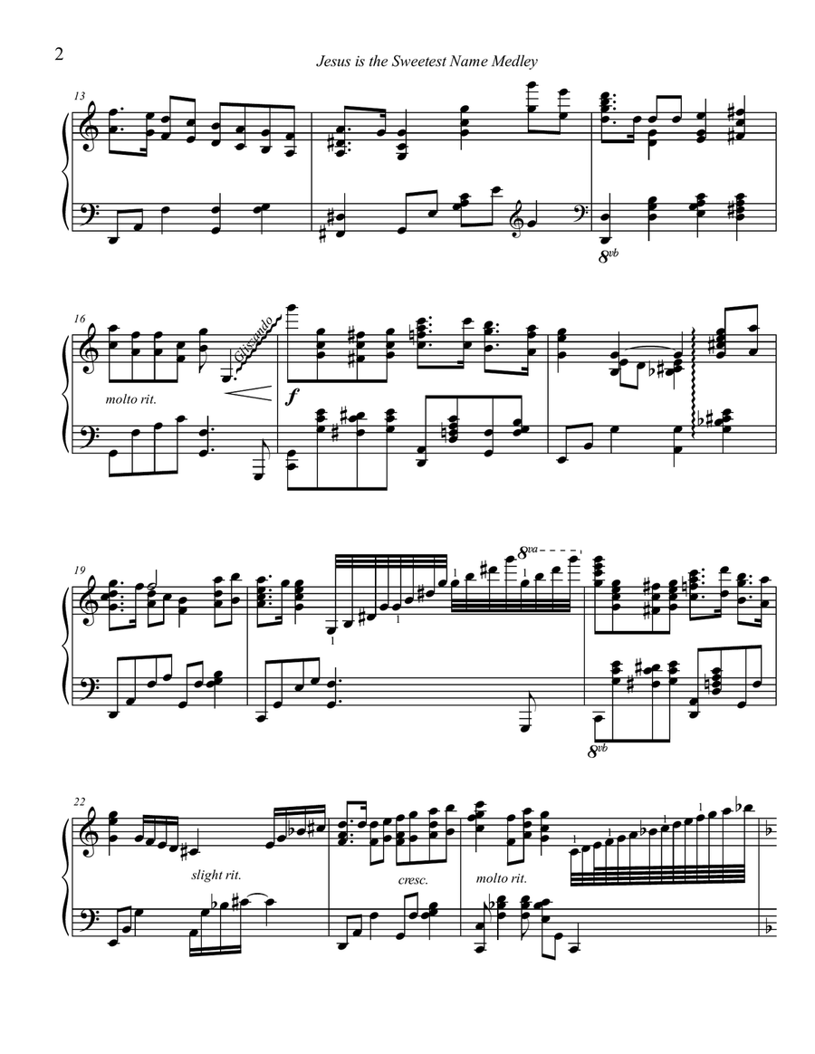 Jesus is the Sweetest Name I Know Piano Solo scores gallery preview page 2