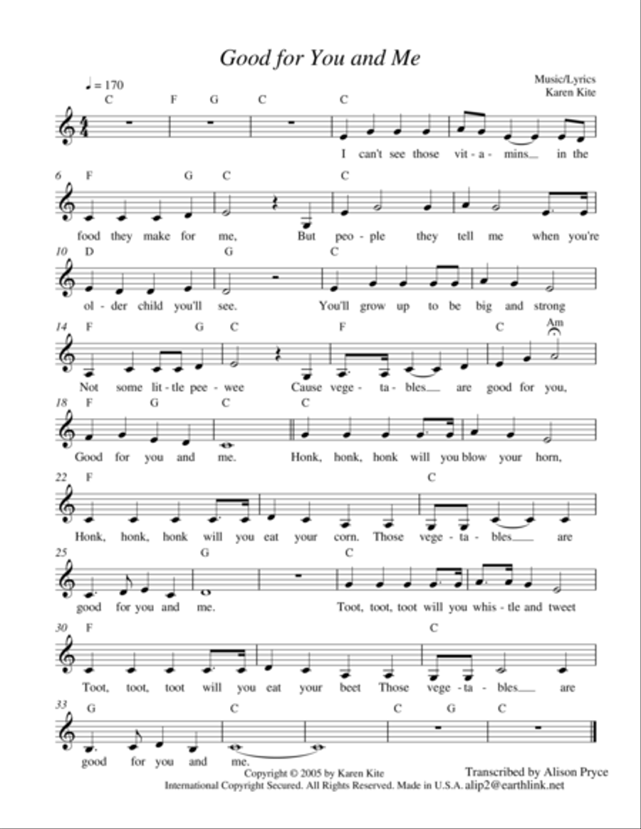 Good for You and Me Piano, Vocal, Guitar scores gallery preview page 1