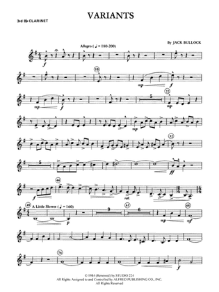 Variants: 3rd B-flat Clarinet