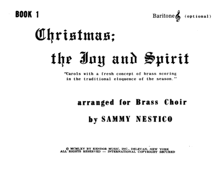 Christmas; The Joy & Spirit - Book 1/Baritone TC (opt.)
