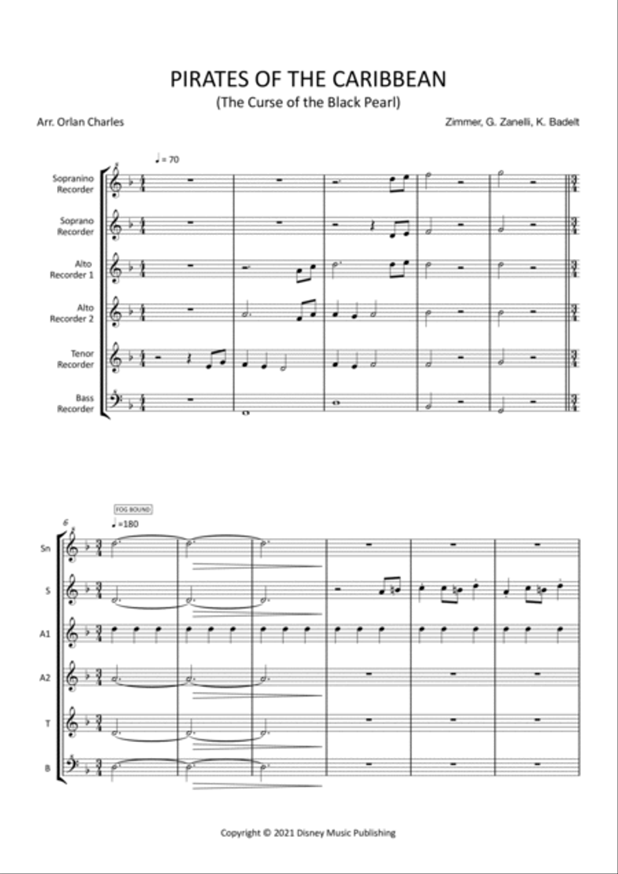 Pirates Of The Caribbean Recorder scores gallery preview page 2