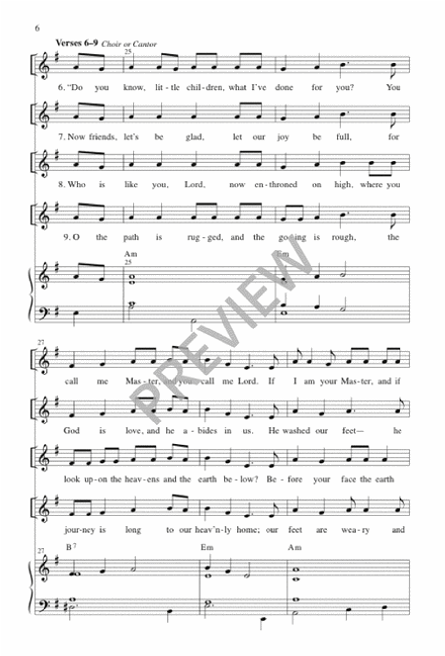 Jesus Took a Towel Jesus Took a Towel Unison Choir scores gallery preview page 7