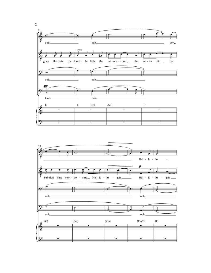 Hallelujah Hallelujah TTBB scores gallery preview page 2