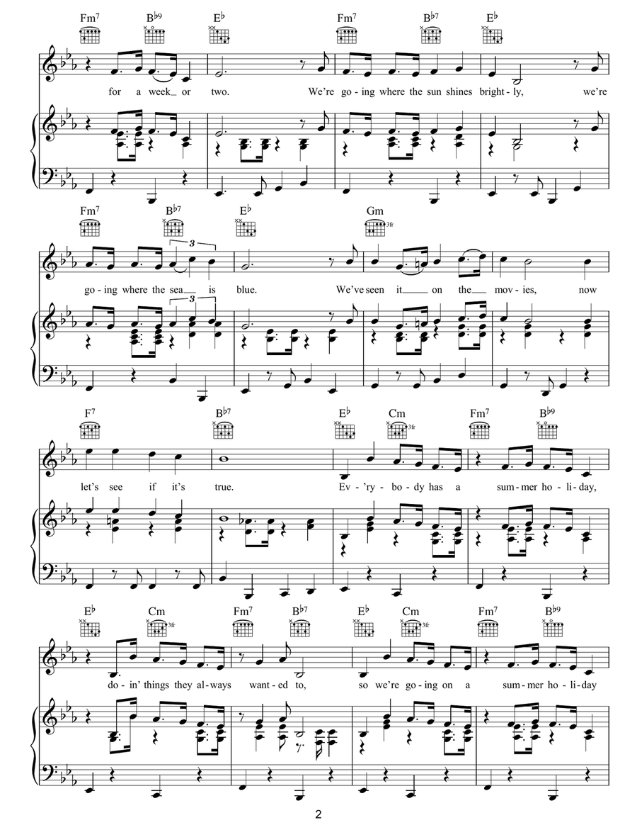 Summer Holiday Piano, Vocal, Guitar scores gallery preview page 2