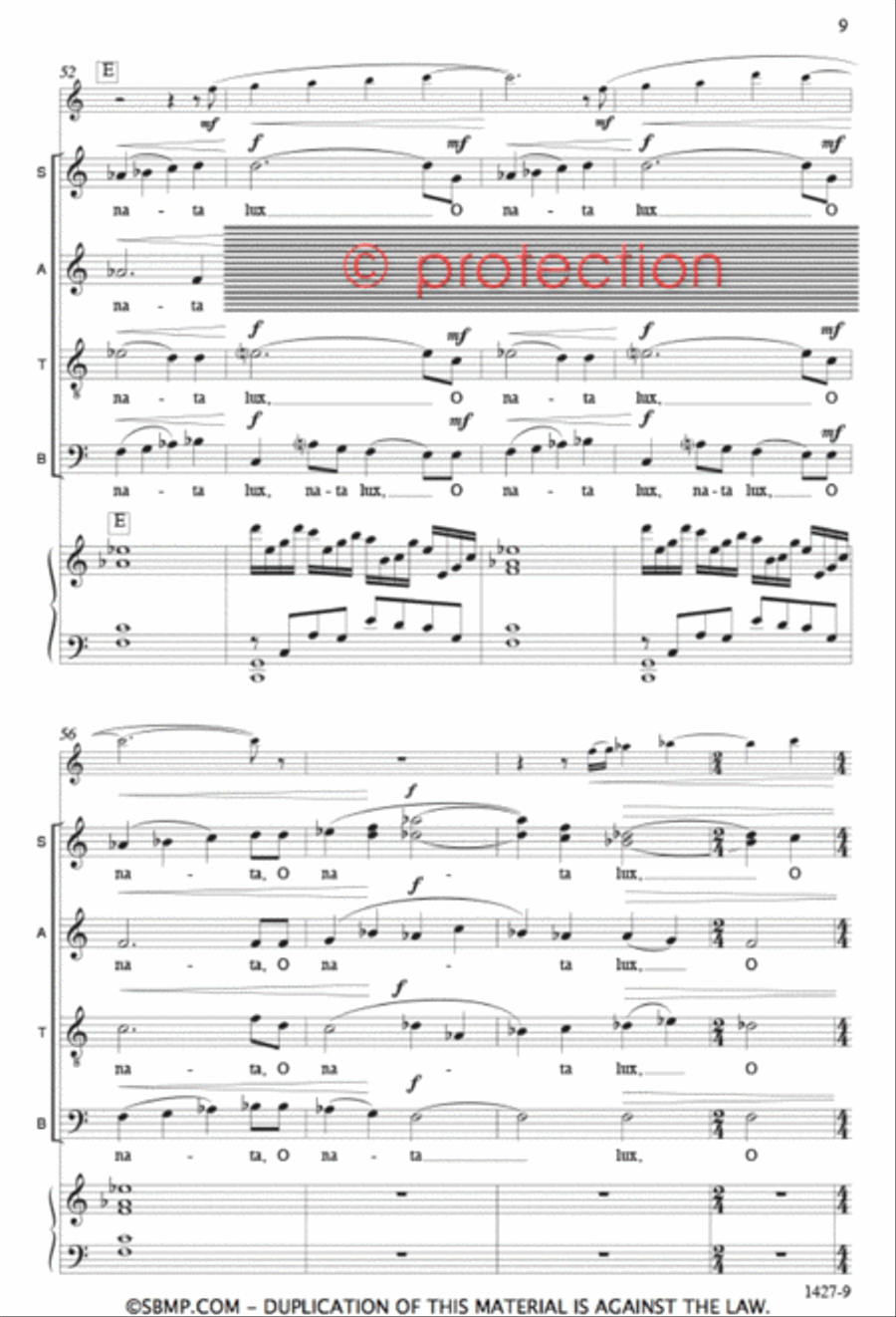 O nata lux - SATB Octavo 4-Part scores gallery preview page 8