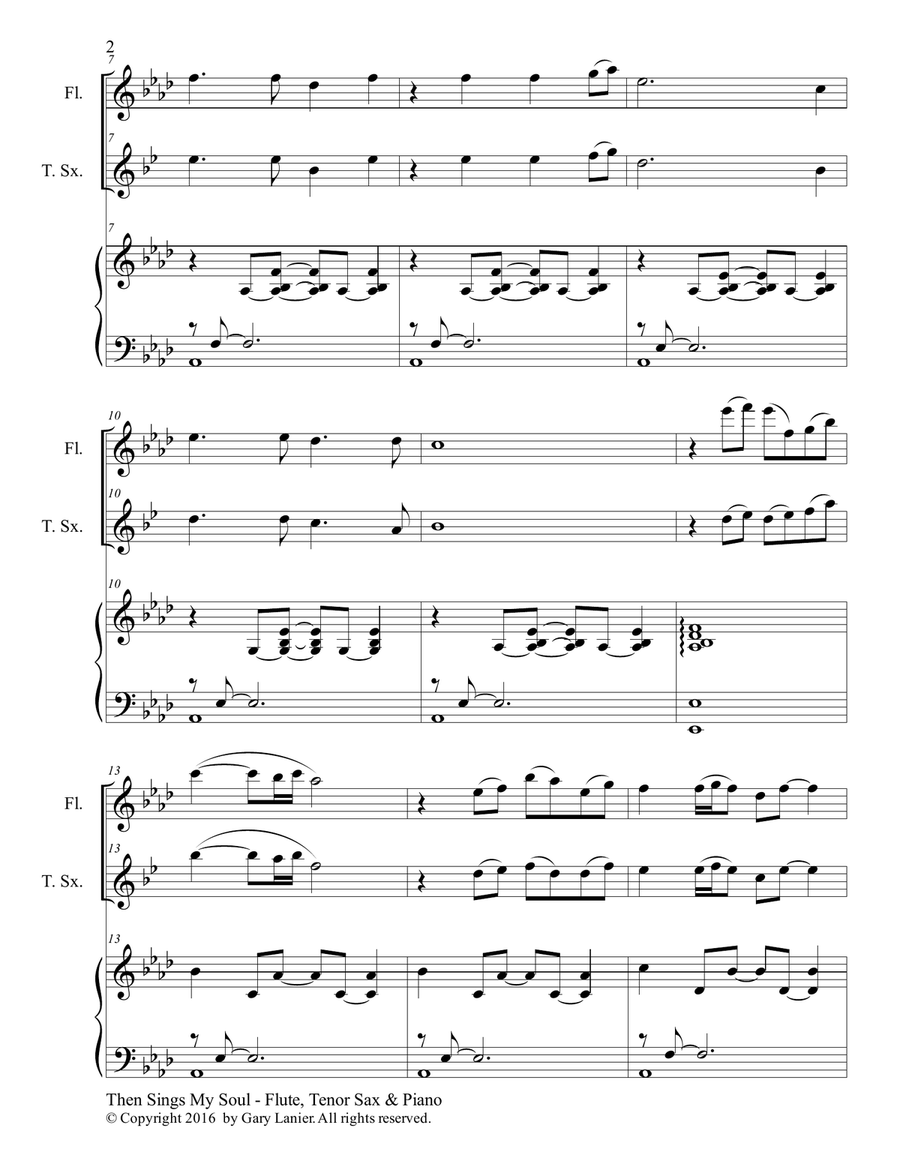 Trios for 3 GREAT HYMNS (Flute & Tenor Sax with Piano and Parts) Trios for 3 GREAT HYMNS (Flute & Tenor Sax with Piano and Parts) Woodwind Duet scores gallery preview page 3