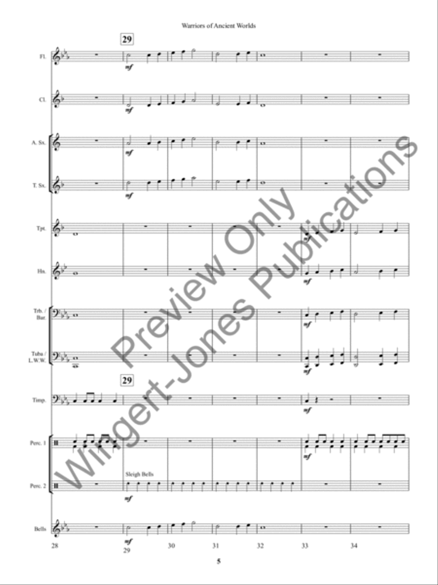 Warriors of Ancient Worlds Concert Band scores gallery preview page 8