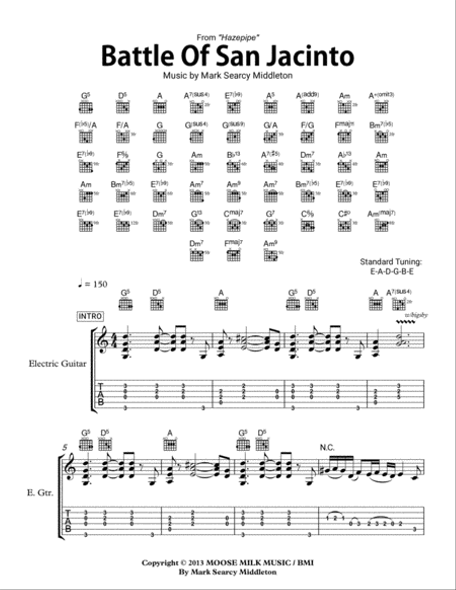 Battle of San Jacinto Electric Guitar scores gallery preview page 1
