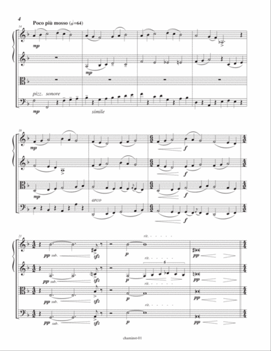 Hashkivenu Variations - for string quartet String Quartet scores gallery preview page 6