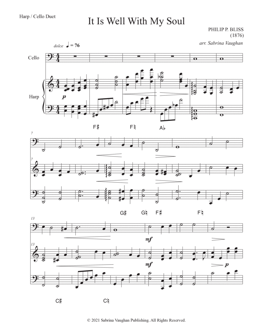 Book cover for It Is Well With My Soul Duet for Harp and Cello