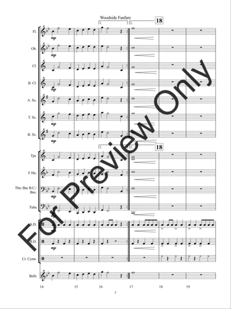 Woodside Fanfare Woodside Fanfare Concert Band scores gallery preview page 6