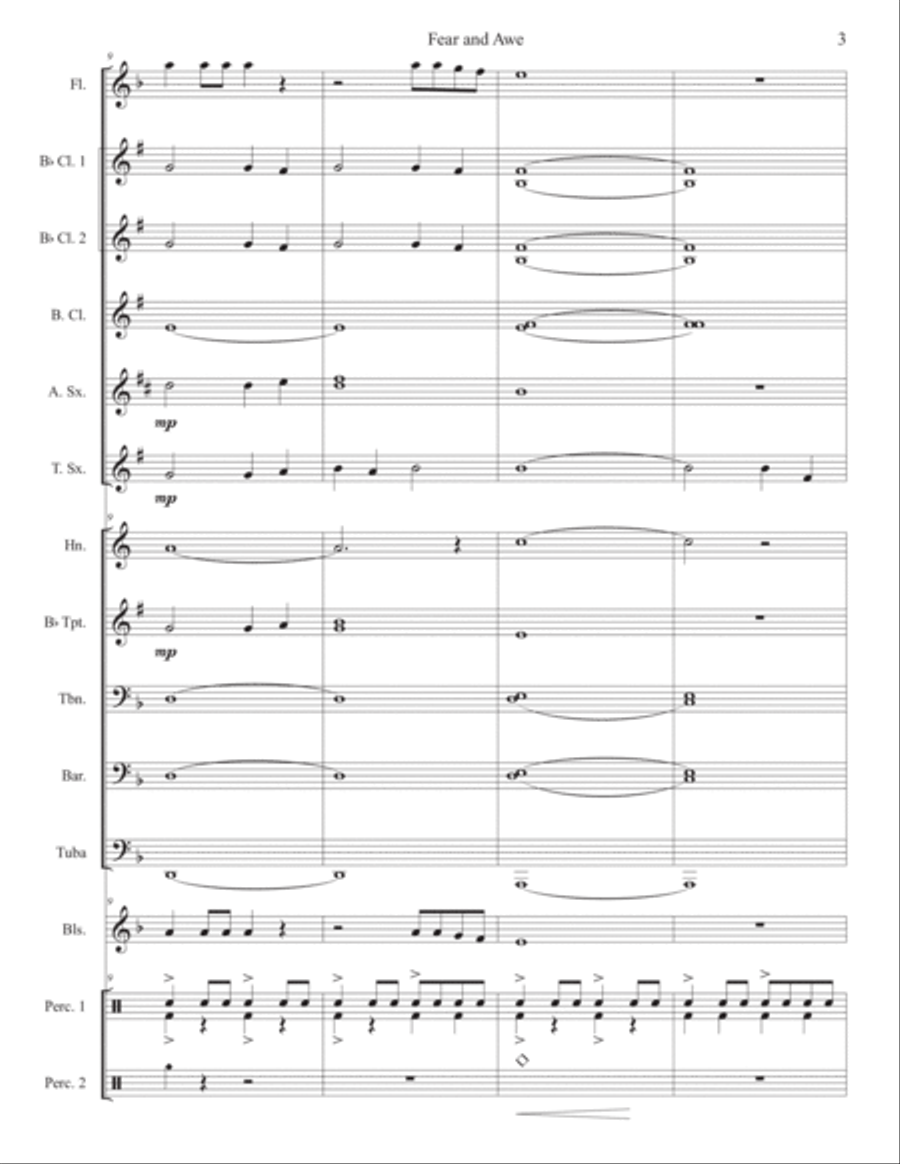 Fear and Awe Concert Band scores gallery preview page 3