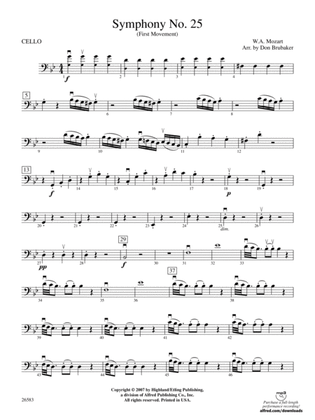Symphony No. 25, First Movement: Cello