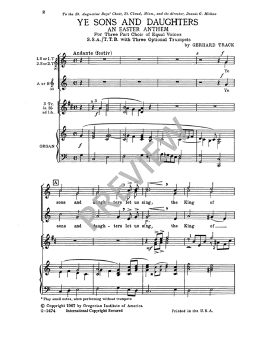 Ye Sons and Daughters - Three-part edition SSA scores gallery preview page 3