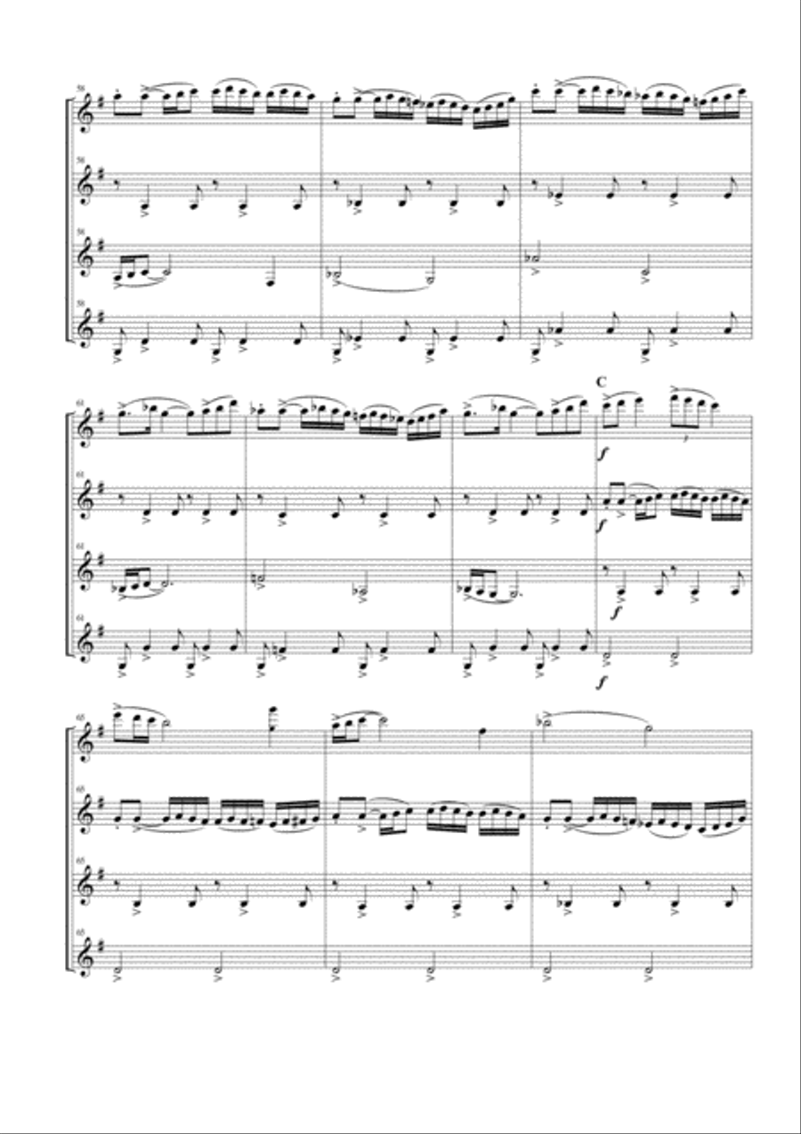Polovtsian Dances for Clarinet Quartet Clarinet Quartet scores gallery preview page 6