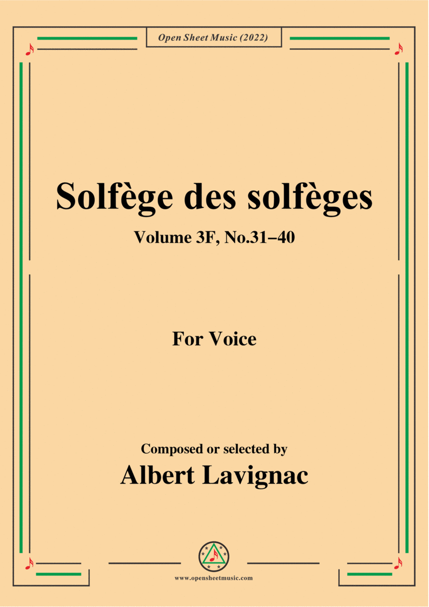 Lavignac-Solfege des solfeges,Volum 3F No.31-40,for Voice image number null