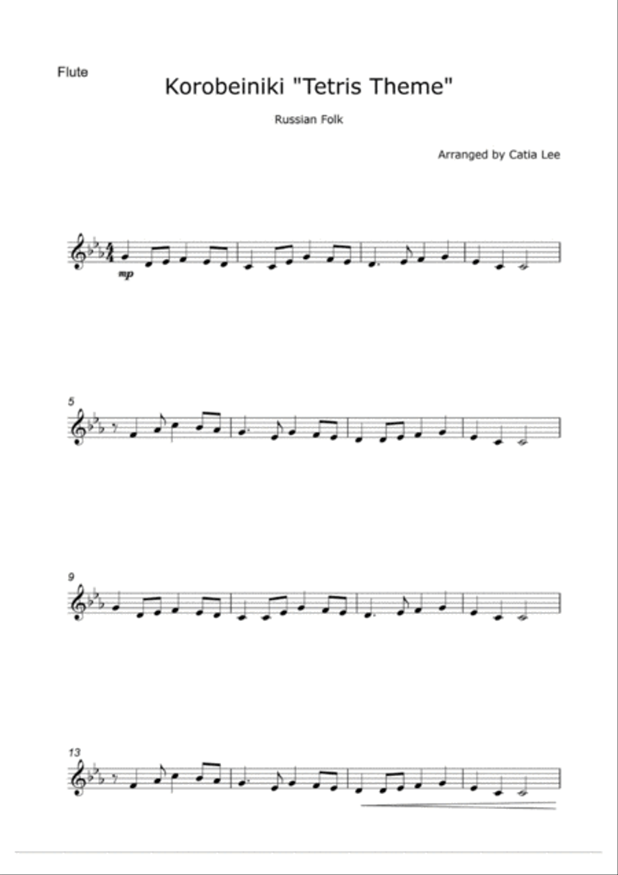 Tetris Theme for Flute solo Cm Flute Solo scores gallery preview page 2