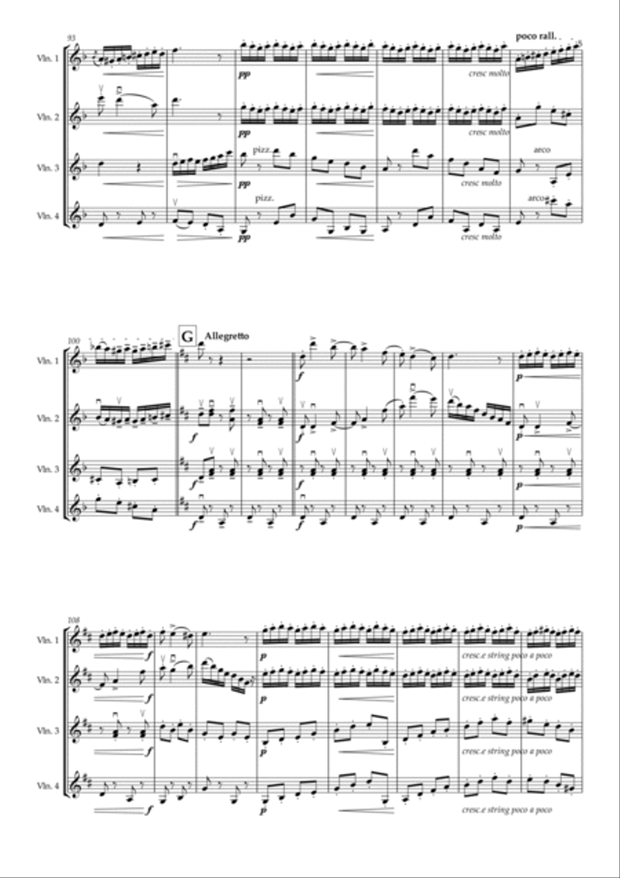 Czardas by Monti for 4 Violins/Violin Group Violin scores gallery preview page 5
