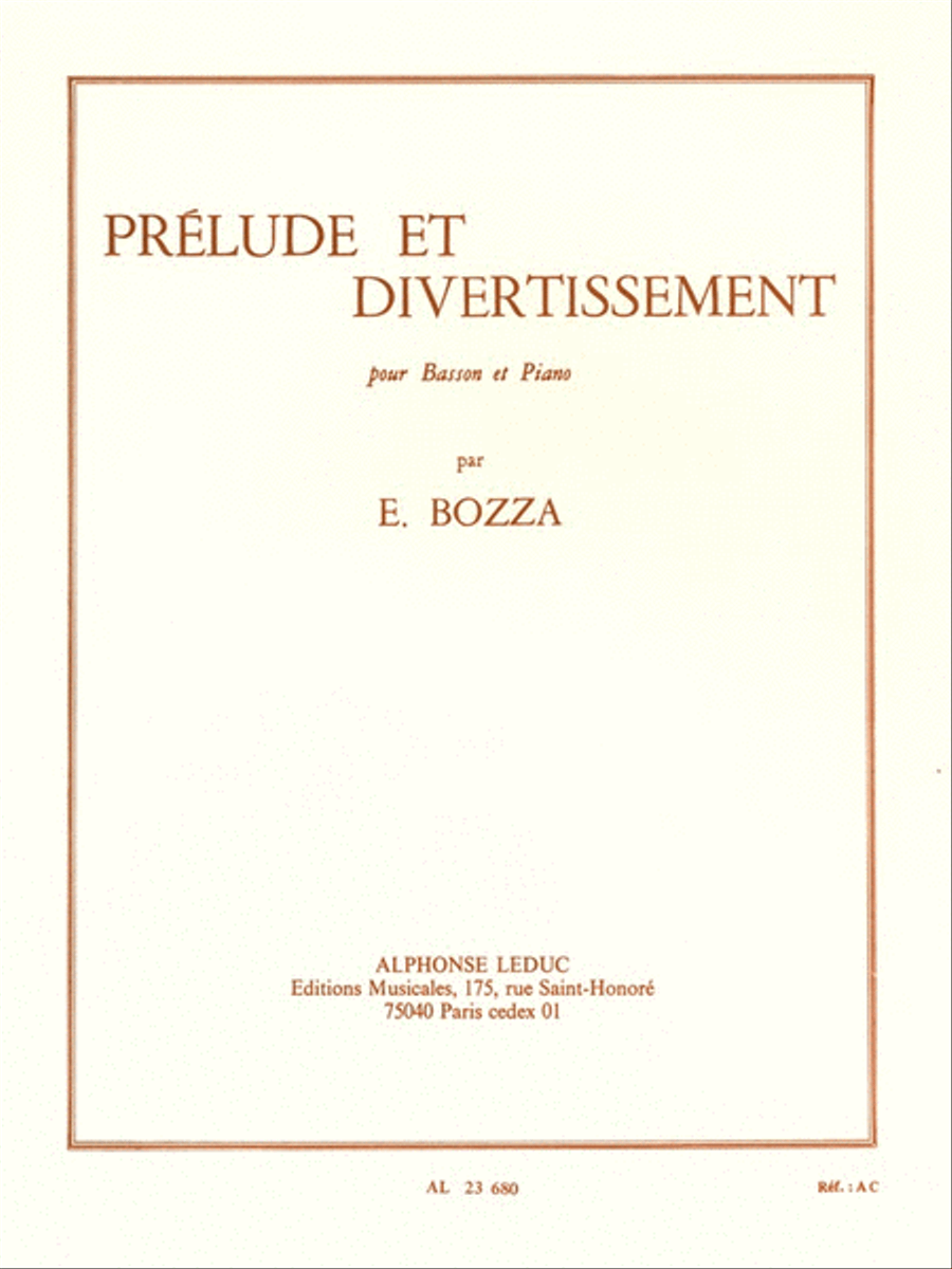 Prelude Et Divertissement (bassoon & Piano)