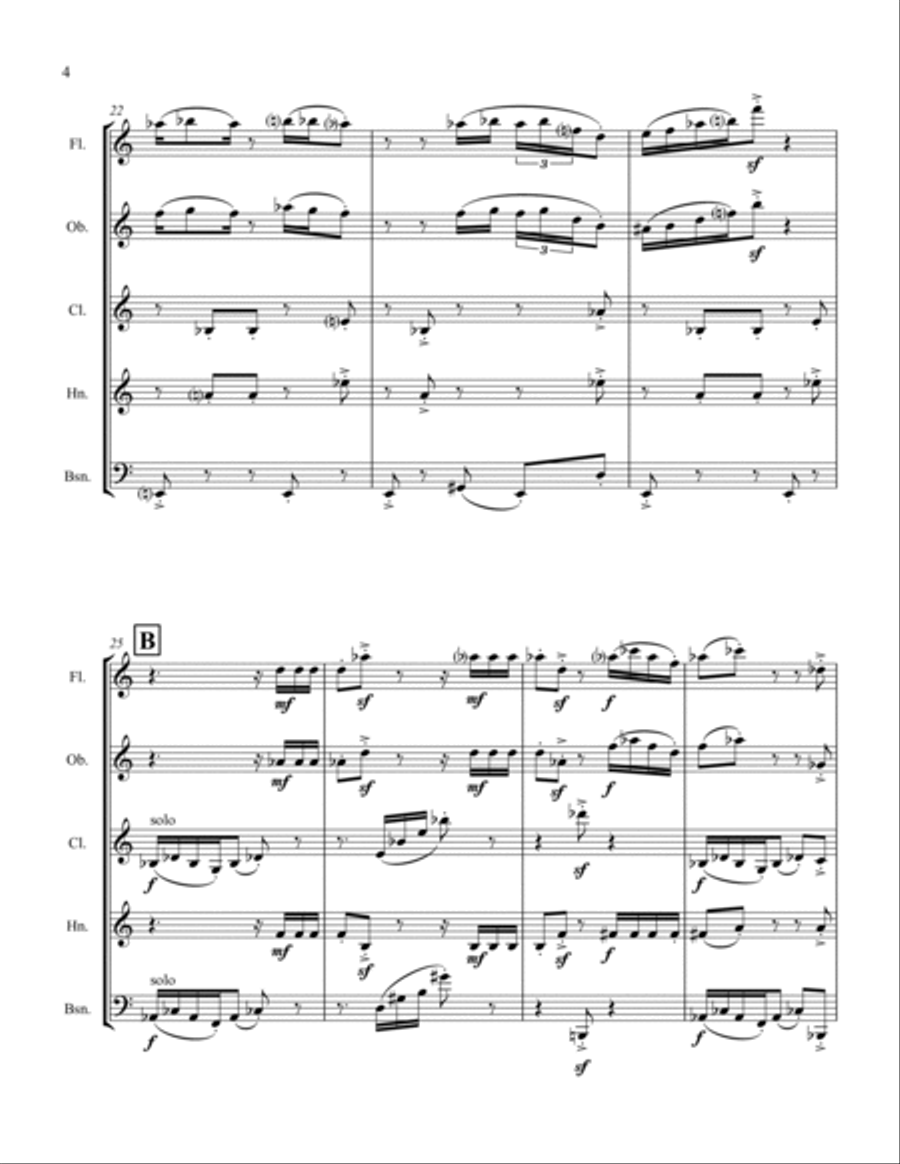 Divertimento for Woodwind Quintet Woodwind Quintet scores gallery preview page 4