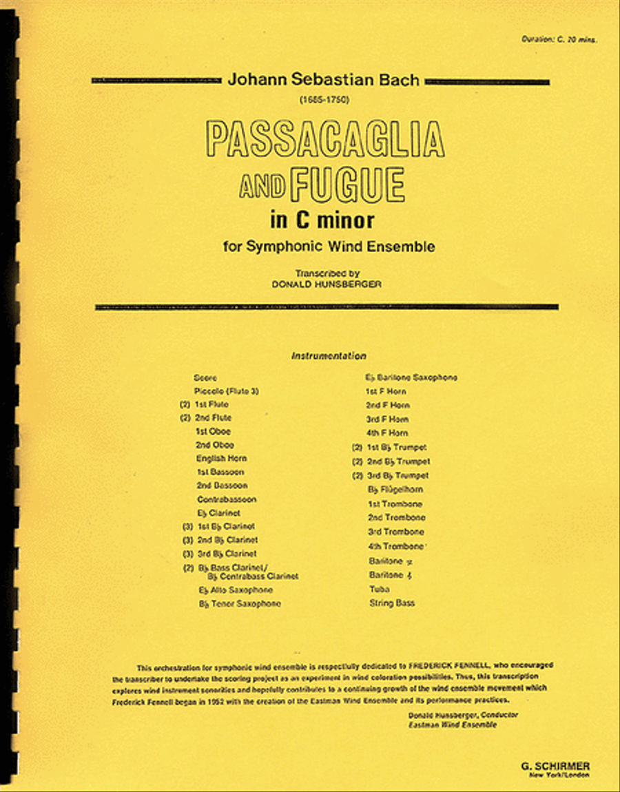 Passacaglia and Fugue in C Minor Concert Band scores gallery preview page 1
