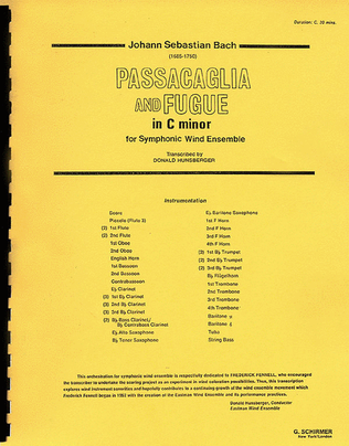 Book cover for Passacaglia and Fugue in C Minor