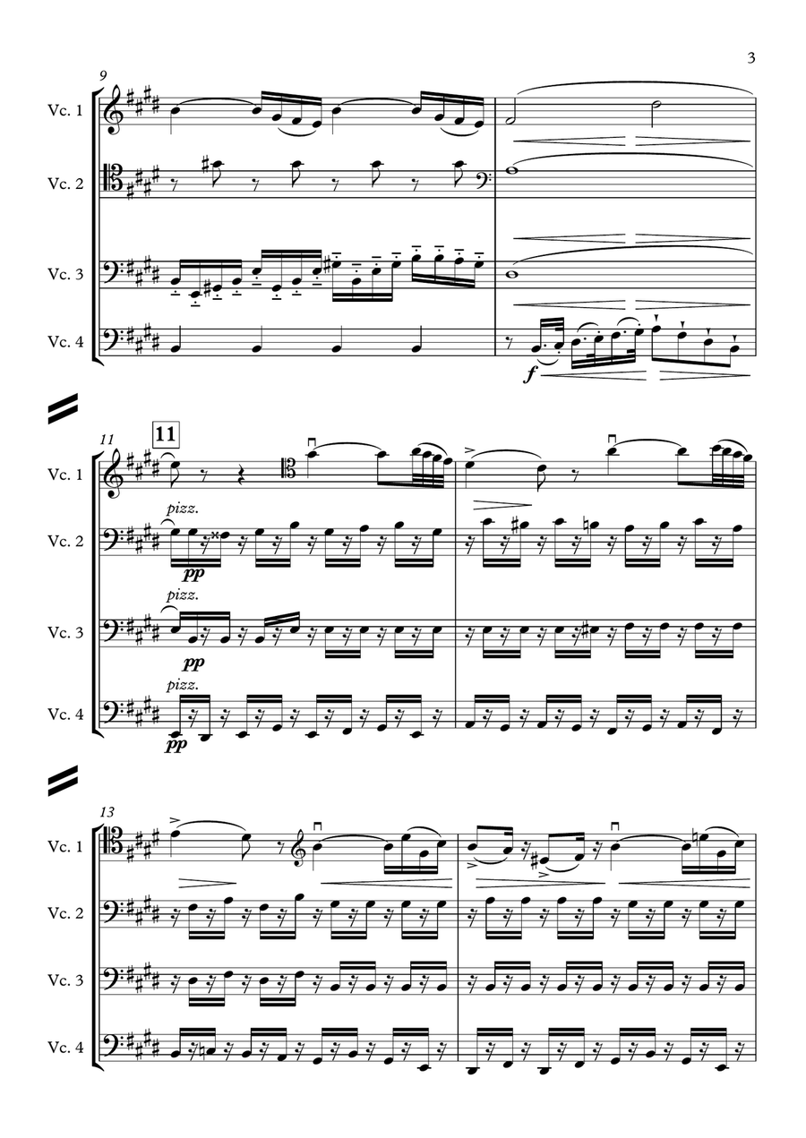 Overture to the Barber of Seville (Cello Quartet) Chamber Orchestra scores gallery preview page 3