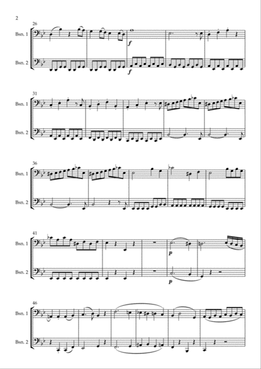 Symphony No. 40 arranged for Bassoon Duet Woodwind Duet scores gallery preview page 4
