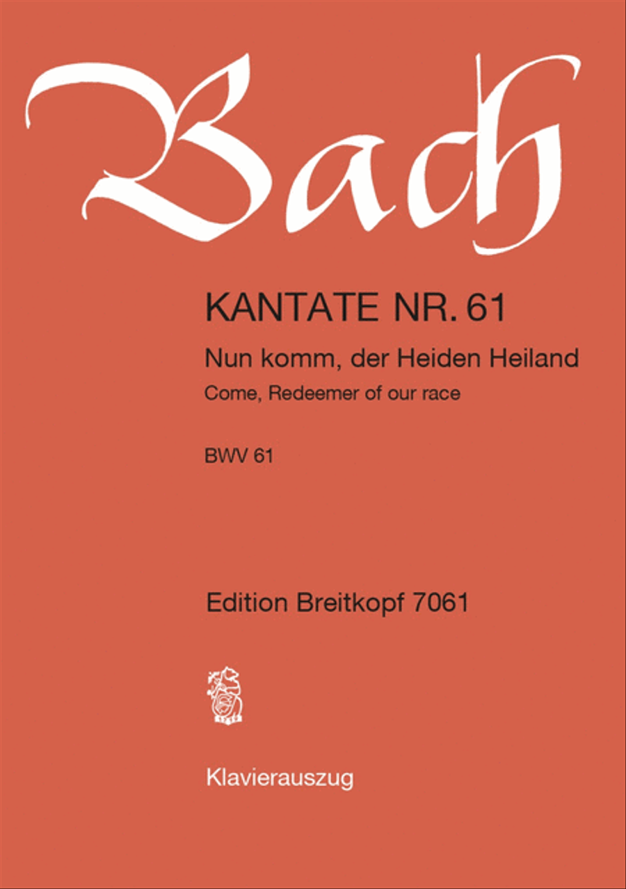 Cantata BWV 61 “Come, Redeemer of our race” STB scores gallery preview page 1