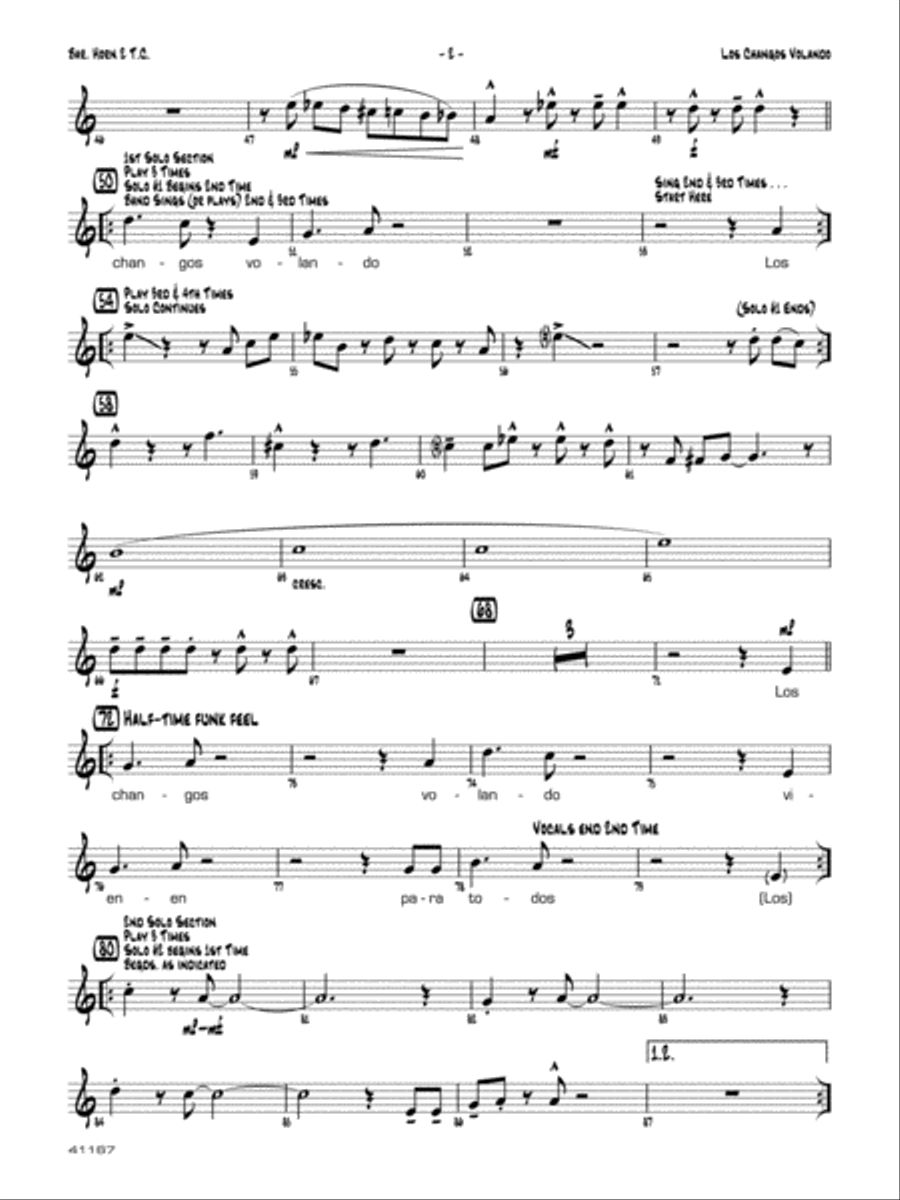 Los changos volando: 2nd Baritone T.C. Jazz Ensemble scores gallery preview page 2