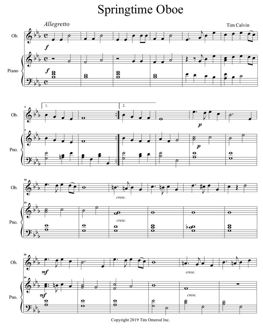 Springtime Oboe Oboe Solo scores gallery preview page 2