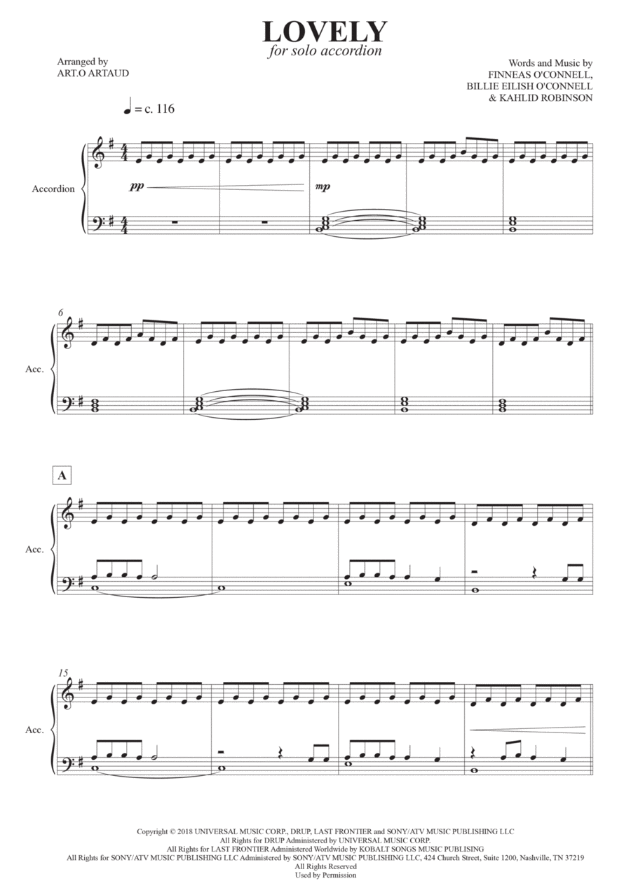 Lovely Lovely Accordion scores gallery preview page 1