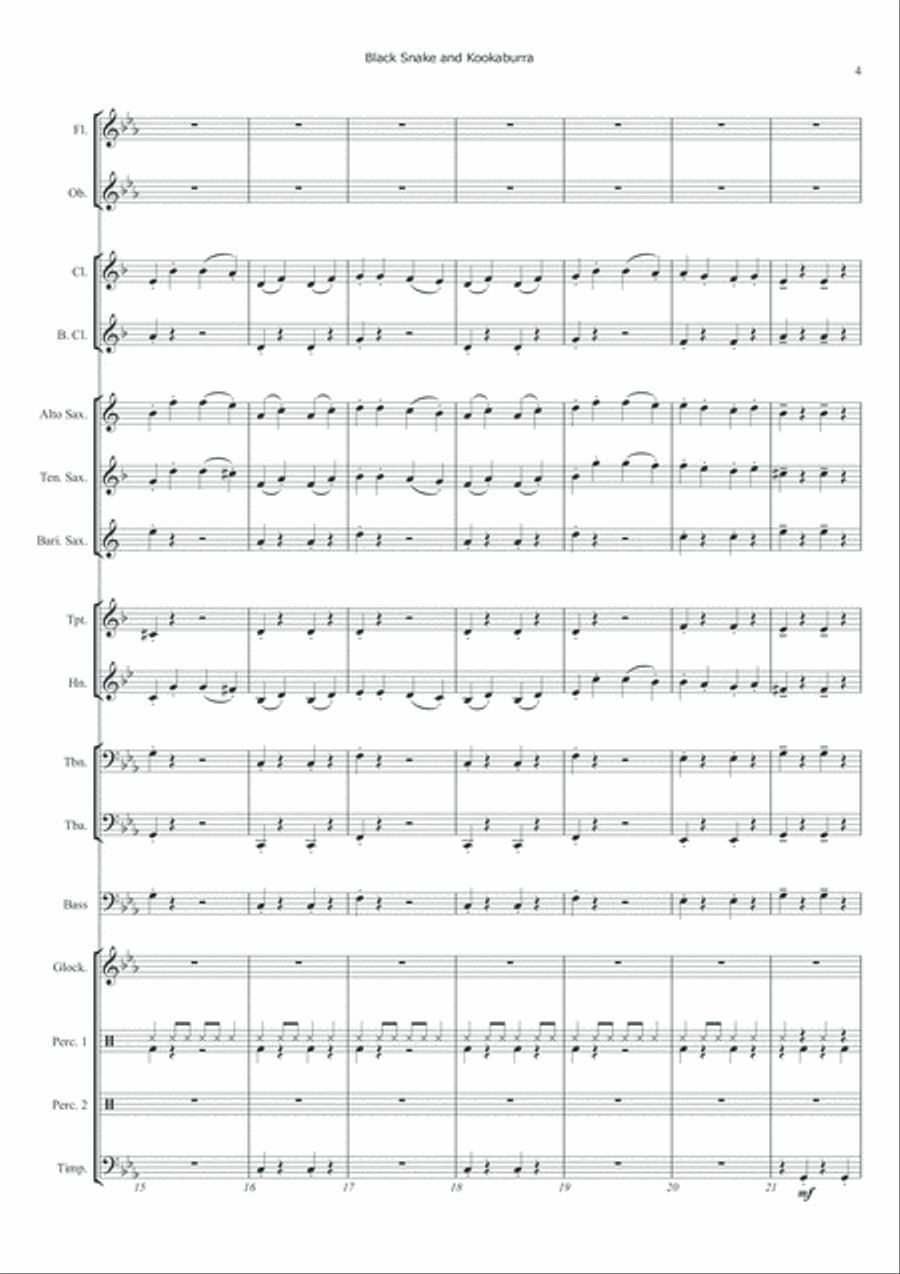Black Snake and Kookaburra Concert Band scores gallery preview page 6