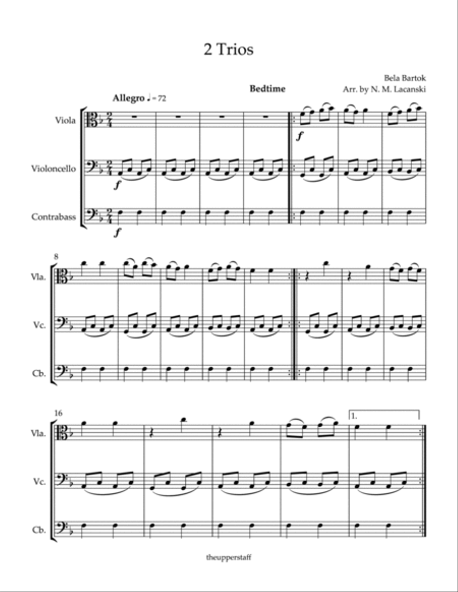 2 Trios Bedtime Menuetto 2 Trios Bedtime Menuetto String Trio scores gallery preview page 2